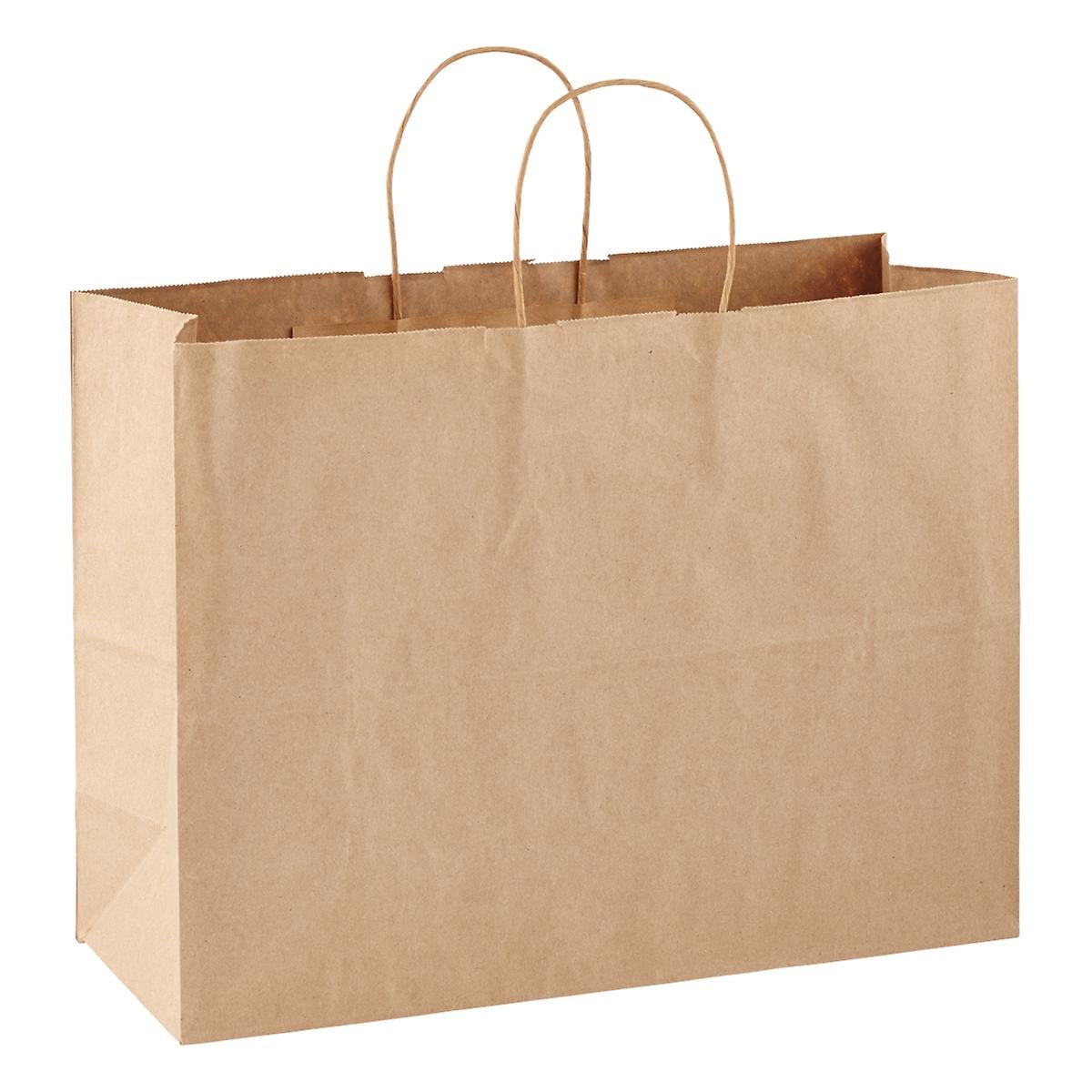 Large Paper Bags 14.5″ x 5″ x 12″ – Brown Paper Shopping Bag with