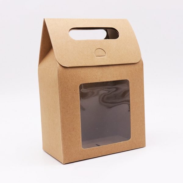 D Cut Gift Paper Bags Box Style with Window for Chocolates | 5.5x3.5x8 IN