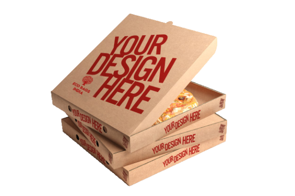 10 Inch Brown Pizza Box with Single Color Print
