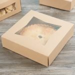 Cake Box - 10" x 10" x 2 1/2" Kraft Auto-Popup Window Pie / Bakery Box