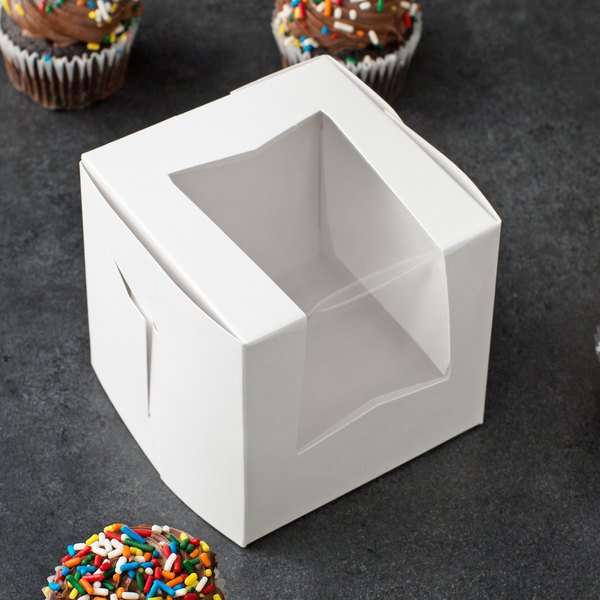 Cake Box - Window Cupcake / Bakery Box 4" x 4" x 4"
