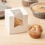 Cake Box - 4 1/2" x 4 1/2" x 4 1/2" White Window Cupcake / Bakery Box