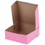 Cake Box - 8" x 8" x 3" Pink Pie / Bakery Box