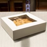 Cake Box - 10" x 10" x 2 1/2" White Auto-Popup Window Pie / Bakery Box