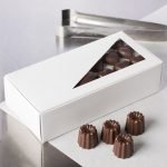 Chocolate Box - 7" x 3.25" x 1.5" White 1 lb. 1-Piece with Triangular Window