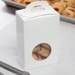 Chocolate Box - 1-Piece 1/2 lb. Circular Window White 3 1/2" x 2" x 5 1/2"