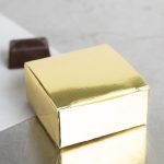 Chocolate Box - 2 1/2" x 2 1/2" x 1 1/2" 1-Piece Gold Foil