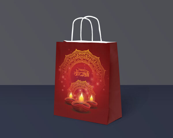 Happy Diwali Paper Bags - Deepawali Paper Bags for Return Gift