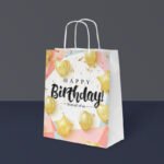 Happy Birthday Paper Gift Bags with Star Design for Return Gift, Small Presents - Pack of 20 (Multicolor, 6x3x7 Inches)