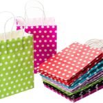 Gift Paper Bags with Polka Dots – 8x10x4 Inches (Assorted)