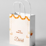 Diwali Paper Bags with Custom Print 8x4x10 Inchces