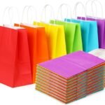 Colorful Gift Paper Bags - 6x4x8 Inches