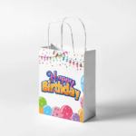 Happy Birthday Paper Bags - 8x4x10 Inches