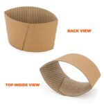 Kraft Coffee Cup Sleeves - Brown Disposable Corrugated Cardboard Paper Jacket - Pack of 500 Pcs