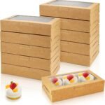 Kraft 6×3×2 Inch Cookie Boxes With Window Pack of 20 Piece