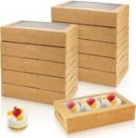 Kraft 6×3×2 Inch Cookie Boxes With Window Pack of 20 Piece