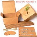 Kraft Paper Boxes with Lids 8x8x4 Inches, Tags & Jute Rope – Pack of 10 Boxes - Image 4