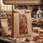 Premium EcoWraps Xtra Large Kraft Paper Bread Bags 16 x 10 x 4.5 in XL Sourdough Bags for Homemade Bread with Window and Sticker for Rustic Loaf, Artisan Baked Goods, Oval Boule, Storage & Packaging - Image 2
