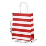 Eco Bags Paper Gift Bags | Return Gift & Shopping Bags with Handles | Ideal for Party Favors, Retail Packaging | Red White Striped Design (Red And White Pack of 10 pcs, Size 10 x 4 x 12 Inches (L x W x H) Medium - Image 3