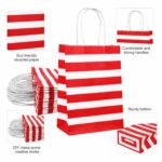 Eco Bags Paper Gift Bags | Return Gift & Shopping Bags with Handles | Ideal for Party Favors, Retail Packaging | Red White Striped Design (Red And White Pack of 10 pcs, Size 10 x 4 x 12 Inches (L x W x H) Medium - Image 4